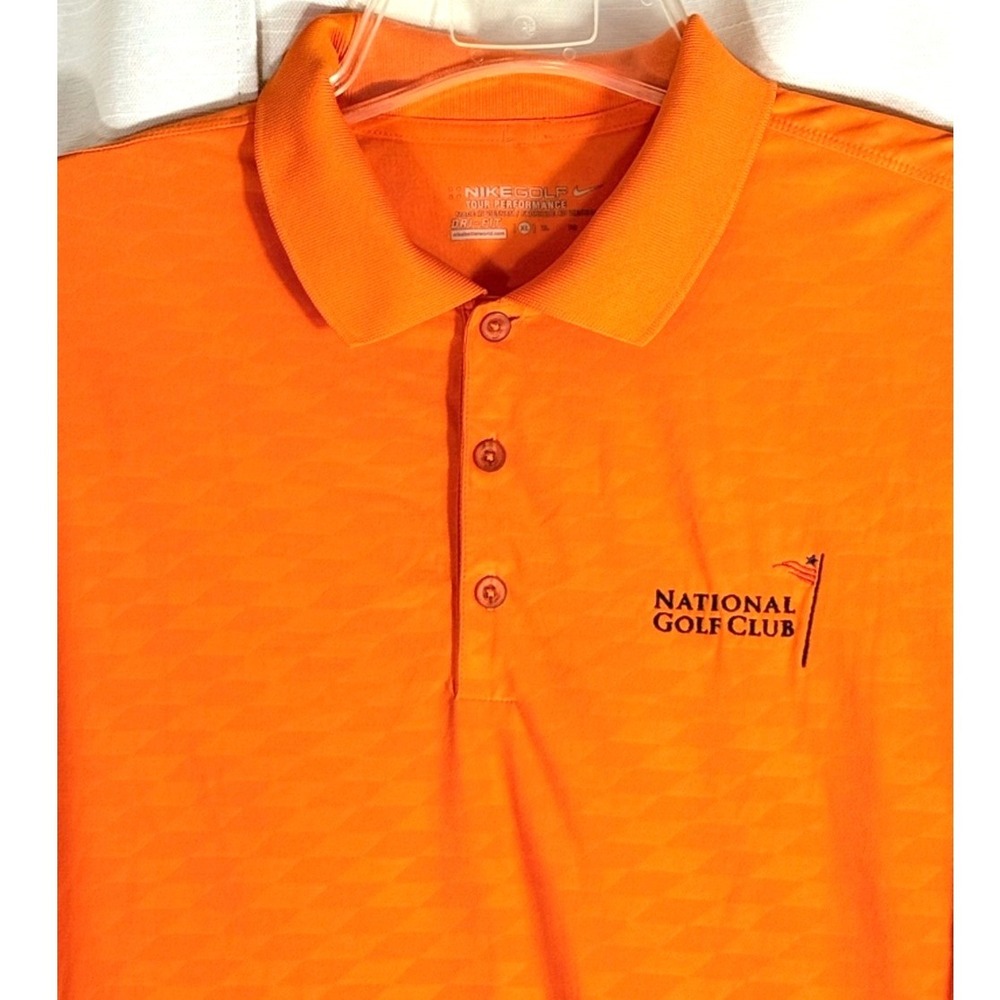 Nike National Golf Club Dri-FIT Tour Performance XL  Men's‎ Orange Polo Shirt